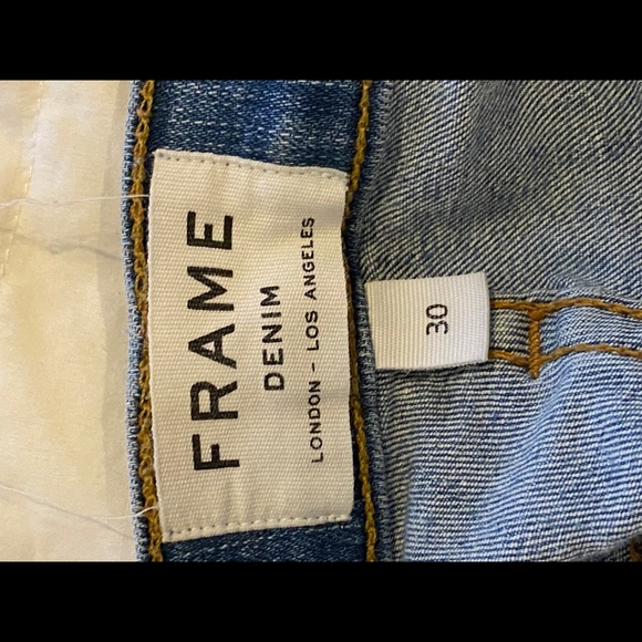 Frame High Waisted Wide Leg Cropped Jeans - Picture 2 of 3